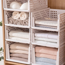 Load image into Gallery viewer, Folding and Stackable Storage Shelf, Set of 4, White