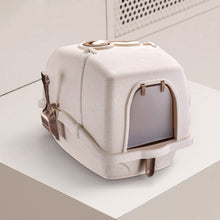 Load image into Gallery viewer, Large Cat Litter Box with Scoop, Front Entry, Khaki