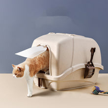 Load image into Gallery viewer, Large Cat Litter Box with Scoop, Front Entry, Khaki