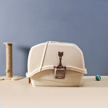 Load image into Gallery viewer, Large Cat Litter Box with Scoop, Front Entry, Khaki