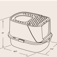 Load image into Gallery viewer, Flip-Top Jumbo Cat Litter Box with Scoop, Front Entry and Top Exit, White&Gray
