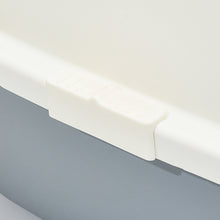 Load image into Gallery viewer, Flip-Top Jumbo Cat Litter Box with Scoop, Front Entry and Top Exit, White&Gray