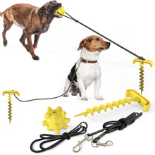 Load image into Gallery viewer, Dog Chew Ball Toy with Portable Tie-out Stick and Elastic Pull Rope Molar Ball