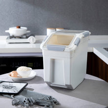 Load image into Gallery viewer, Food Storage Container with Measuring Cup, White & Gray