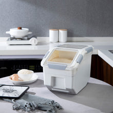 Load image into Gallery viewer, Food Storage Container with Measuring Cup, White & Gray