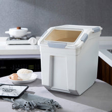 Load image into Gallery viewer, Food Storage Container with Measuring Cup, White & Gray