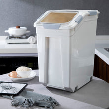 Load image into Gallery viewer, Food Storage Container with Measuring Cup, White & Gray