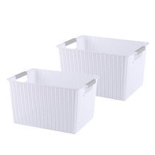 Load image into Gallery viewer, Storage Basket Organizer with Handle, White