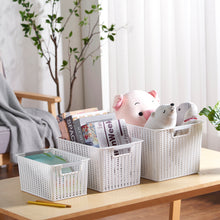 Load image into Gallery viewer, Storage Basket Organizer with Handle, White