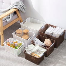 Load image into Gallery viewer, Storage Basket Organizer with Handle, White