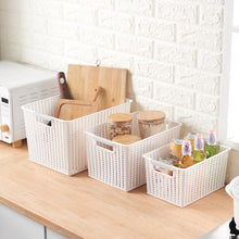 Load image into Gallery viewer, Storage Basket Organizer with Handle, White