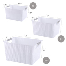Load image into Gallery viewer, Storage Basket Organizer with Handle, White