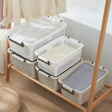 Load image into Gallery viewer, Stackable Storage Basket Organizer with Handle, Off White