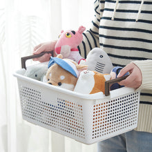 Load image into Gallery viewer, Stackable Storage Basket Organizer with Handle, Off White