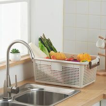 Load image into Gallery viewer, Stackable Storage Basket Organizer with Handle, Off White