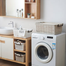 Load image into Gallery viewer, Stackable Storage Basket Organizer with Handle, Off White