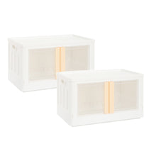 Load image into Gallery viewer, Folding and Stackable Container with Doors and Handles, Set of 2