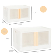 Load image into Gallery viewer, Folding and Stackable Container with Doors and Handles, Set of 2