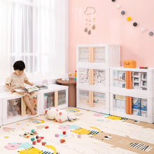 Load image into Gallery viewer, Folding and Stackable Container with Doors and Handles, Set of 2