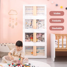 Load image into Gallery viewer, Folding and Stackable Container with Doors and Handles, Set of 2