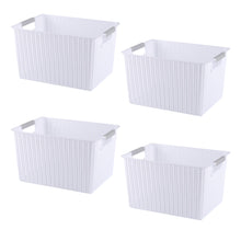 Load image into Gallery viewer, Storage Basket Organizer with Handle, White