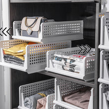 Load image into Gallery viewer, Folding and Stackable Storage Shelf, Set of 4, White