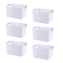 Load image into Gallery viewer, Storage Basket Organizer with Handle, White