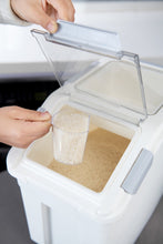 Load image into Gallery viewer, Food Storage Container with Measuring Cup, White & Gray