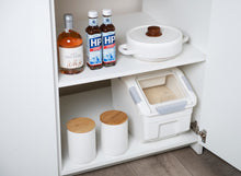 Load image into Gallery viewer, Food Storage Container with Measuring Cup, White & Gray