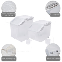 Load image into Gallery viewer, Food Storage Container with Measuring Cup, Clear & White