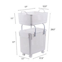 Load image into Gallery viewer, 2-in-1 Laundry Hamper and Basket Set, White