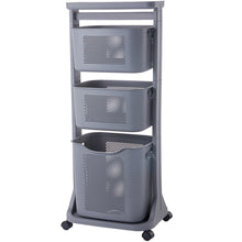 Load image into Gallery viewer, 3-Portable Basket Rolling Cart with Top Shelf