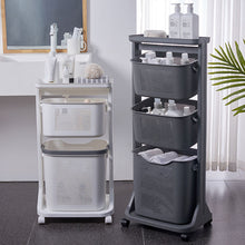Load image into Gallery viewer, 3-Portable Basket Rolling Cart with Top Shelf
