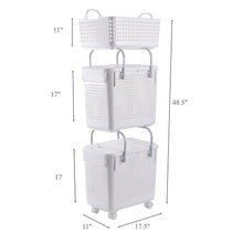 Load image into Gallery viewer, 2-in-1 Laundry Hamper and Basket Set, White