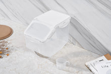 Load image into Gallery viewer, Food Storage Container with Measuring Cup, Clear & White