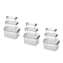 Load image into Gallery viewer, Storage Organizer Set of 1 QT, 2.5 QT and 4 QT Storage Containers with Lid, Set of 9, Clear