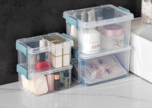Load image into Gallery viewer, Storage Organizer Set of 1 QT, 2.5 QT and 4 QT Storage Containers with Lid, Set of 9, Clear