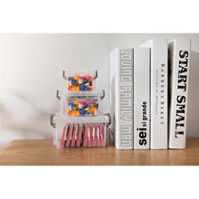 Load image into Gallery viewer, Storage Organizer Set of 1 QT, 2.5 QT and 4 QT Storage Containers with Lid, Set of 9, Clear