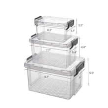 Load image into Gallery viewer, Storage Organizer Set of 1 QT, 2.5 QT and 4 QT Storage Containers with Lid, Set of 9, Clear
