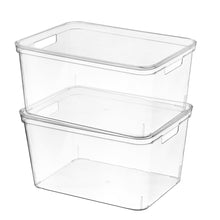 Load image into Gallery viewer, Storage Bin Organizer with Durable Lid and Latch, 17 Liter, Set of 4, Clear