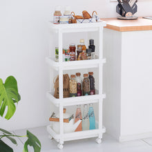 Load image into Gallery viewer, 4-Shelf Plastic Rolling Storage Cart