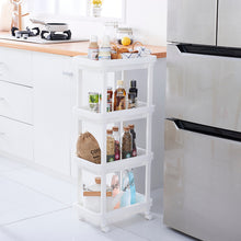 Load image into Gallery viewer, 4-Shelf Plastic Rolling Storage Cart