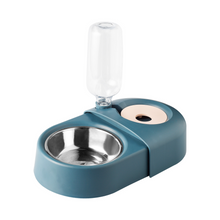 Load image into Gallery viewer, 2-in-1 Pet Feeder Set with Automatic Water Dispenser and Stainless Steel Bowl, for Puppy and Cat