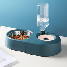 Load image into Gallery viewer, 2-in-1 Pet Feeder Set with Automatic Water Dispenser and Stainless Steel Bowl, for Puppy and Cat