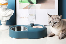 Load image into Gallery viewer, 2-in-1 Pet Feeder Set with Automatic Water Dispenser and Stainless Steel Bowl, for Puppy and Cat
