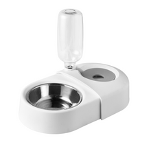Load image into Gallery viewer, 2-in-1 Pet Feeder Set with Automatic Water Dispenser and Stainless Steel Bowl, for Puppy and Cat