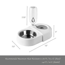 Load image into Gallery viewer, 2-in-1 Pet Feeder Set with Automatic Water Dispenser and Stainless Steel Bowl, for Puppy and Cat