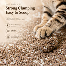 Load image into Gallery viewer, Tofu &amp; Cassava Cat Litter with Recycled Coffee Grounds, Natural Odor Control, Low Dust &amp; Strong Clumping, 5.5 lb
