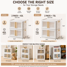 Load image into Gallery viewer, Folding and Stackable Container with Doors and Handles, Set of 2
