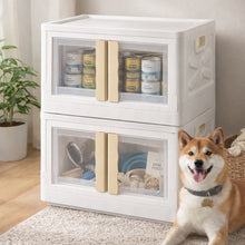 Load image into Gallery viewer, Folding and Stackable Container with Doors and Handles, Set of 2
